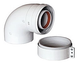Коаксиальное колено BAXI 60/100 (KHG714101410)