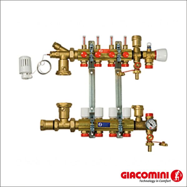 Гребенка в сборе для отопления от пола Giacomini R557FY005 (5 контуров)