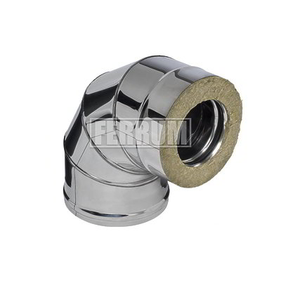 Сэндвич-колено 90 FERRUM (430/0,8мм + нерж.) Ф130х200