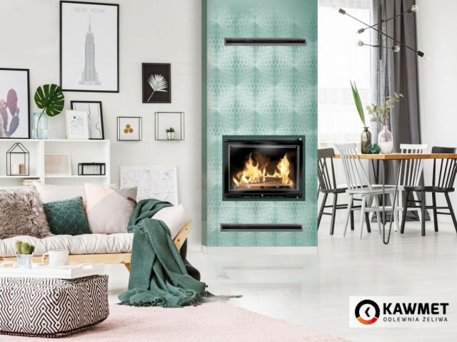Каминная топка KawMet W17 14 кВт Decor (12.3 кВт Eko)